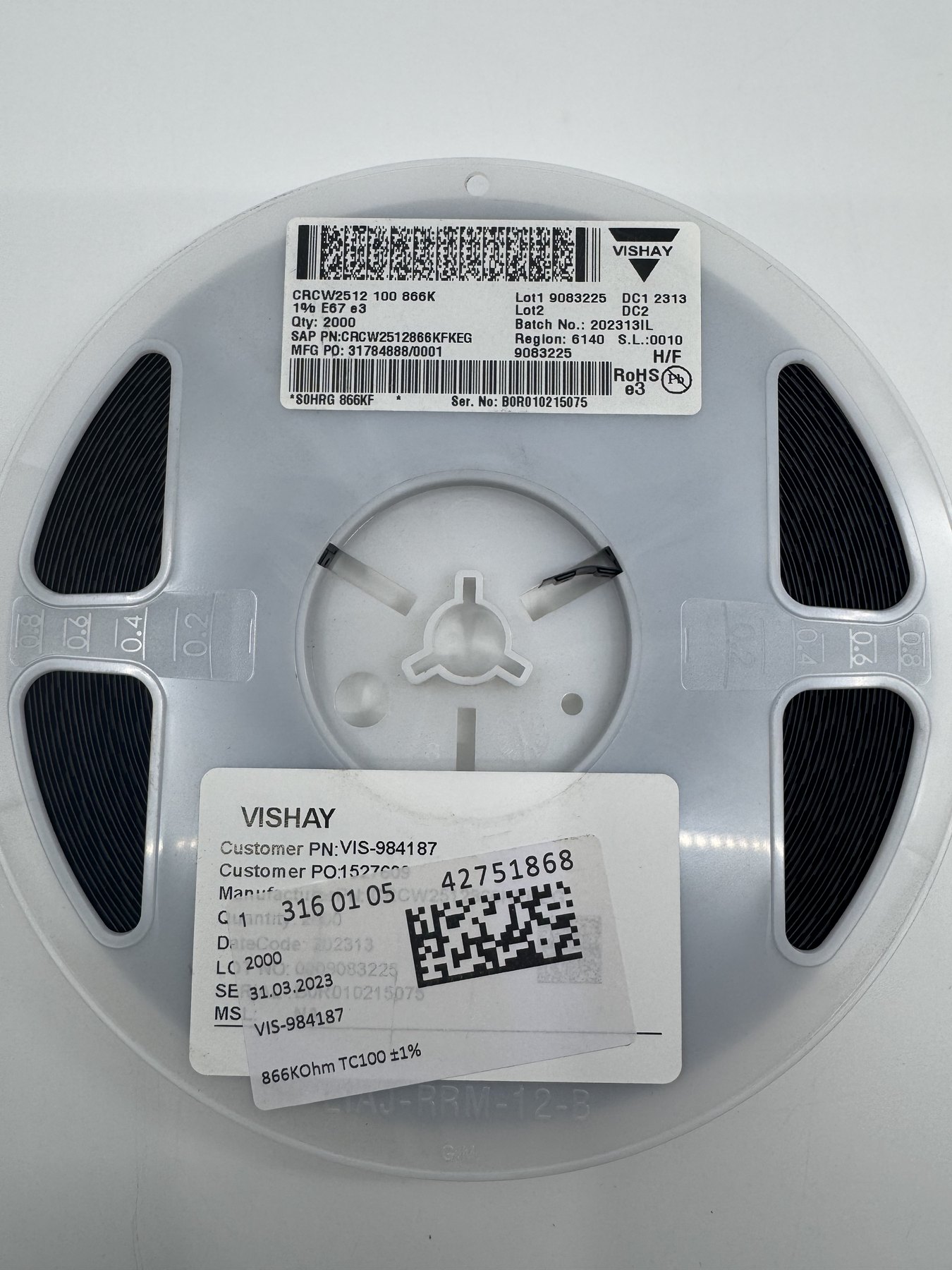 CRCW2512866KFKEG product photo 1