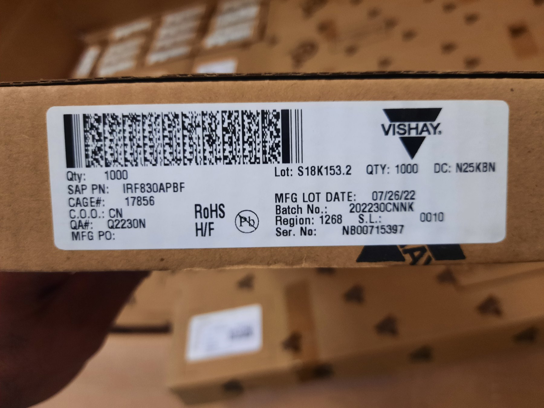 IRF830APBF product photo 3