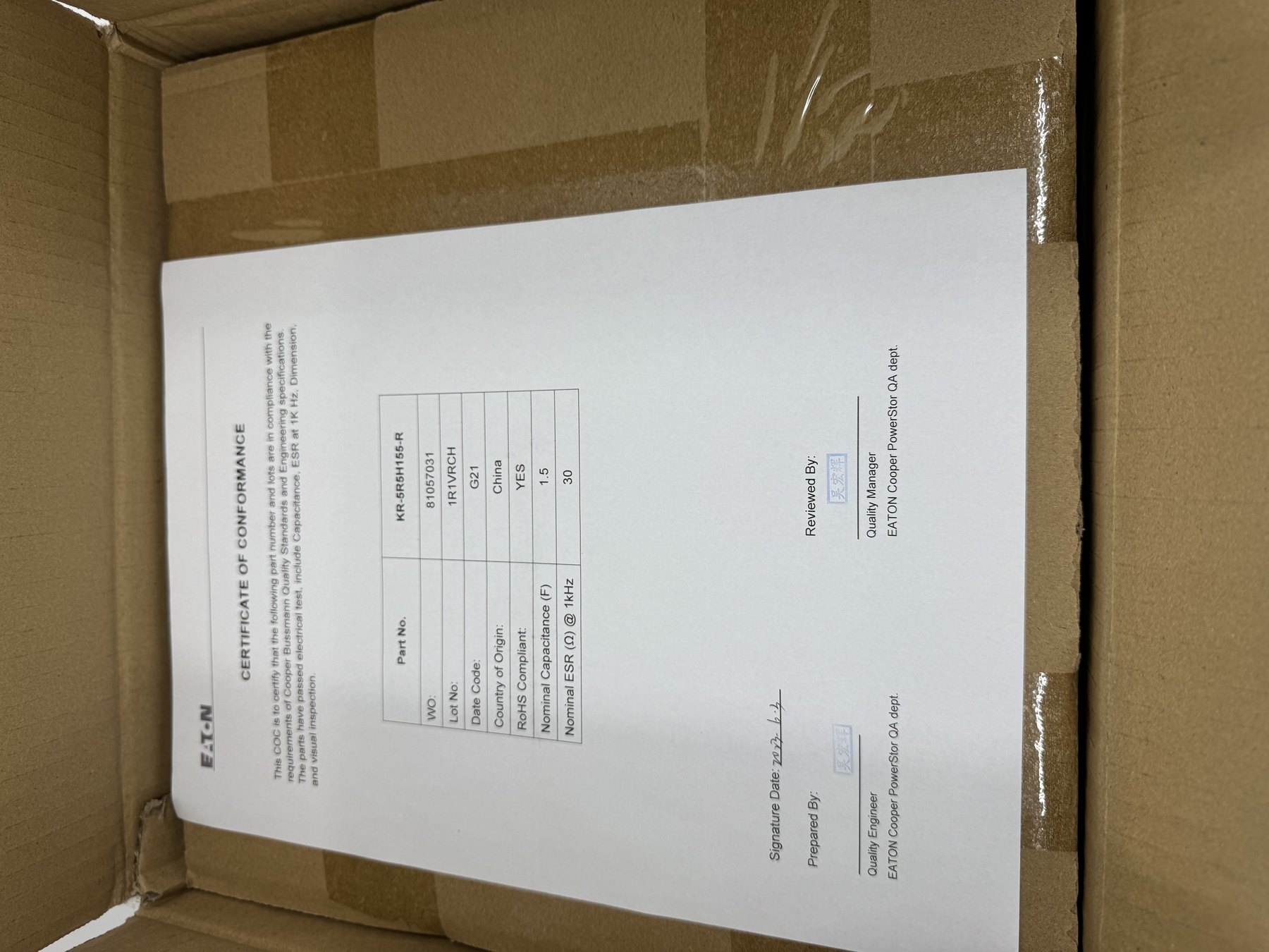 KR-5R5H155-R 1.5F-5.5V SUPPER CAP product photo 2