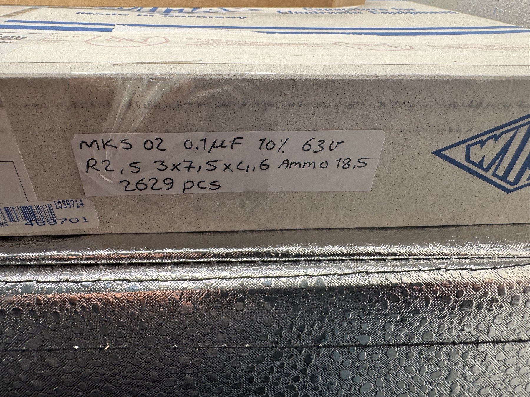 MKS02 0.1µF 63V ±10% 3x7.5x4.6 product photo 1