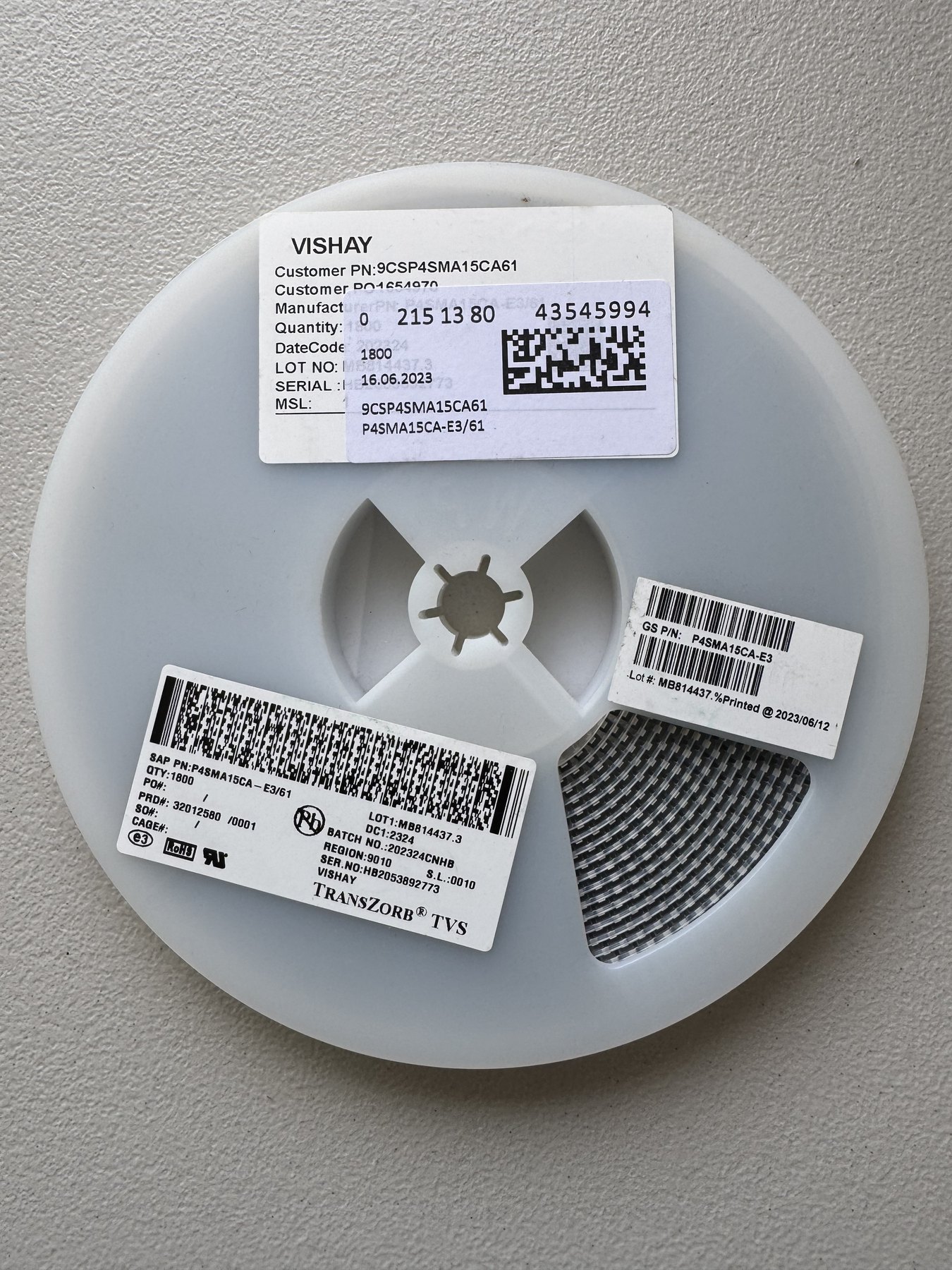 P4SMA15CA-E3-61 product photo 1