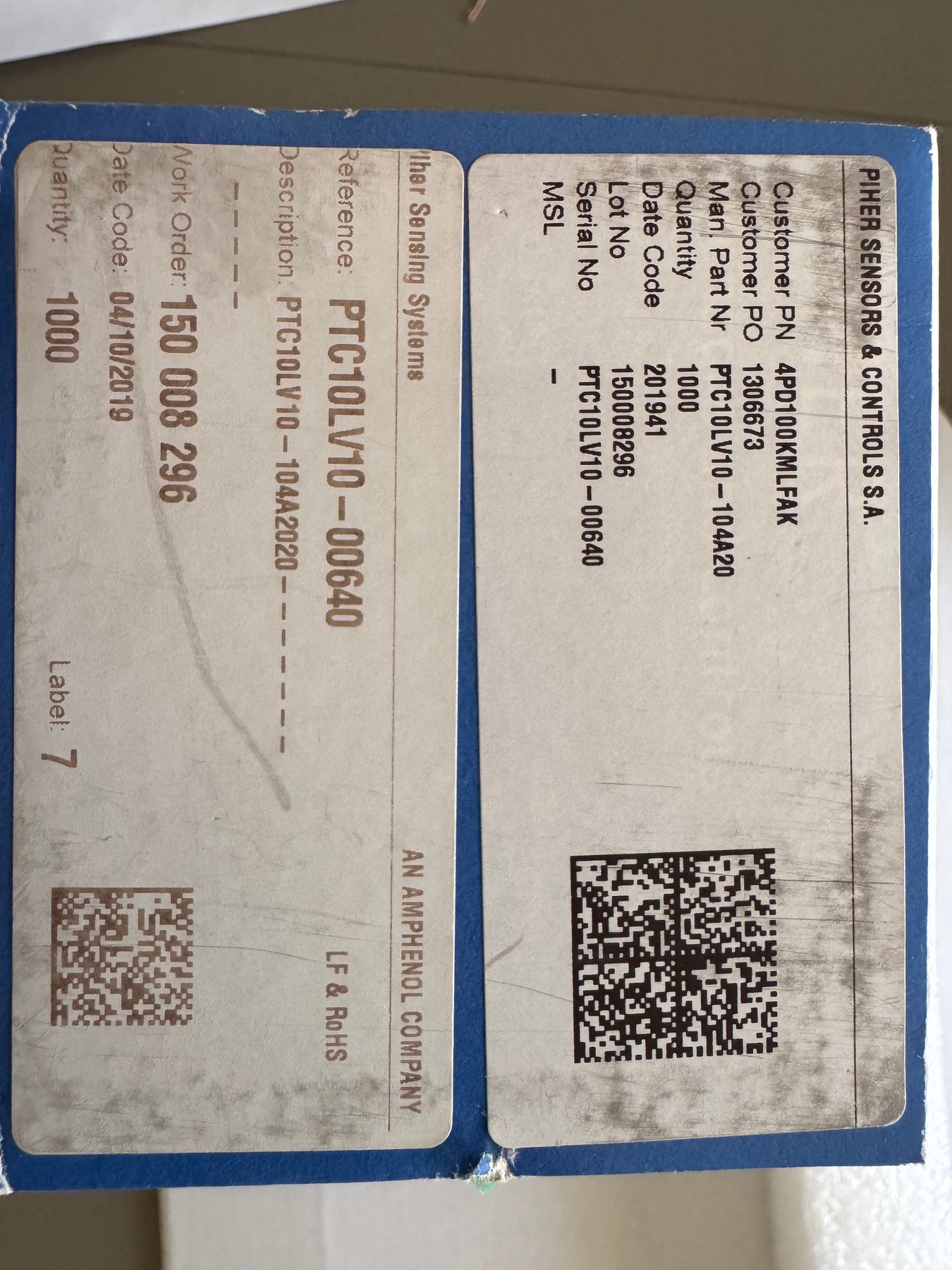 PTC10LV10-104A2020 product photo 1