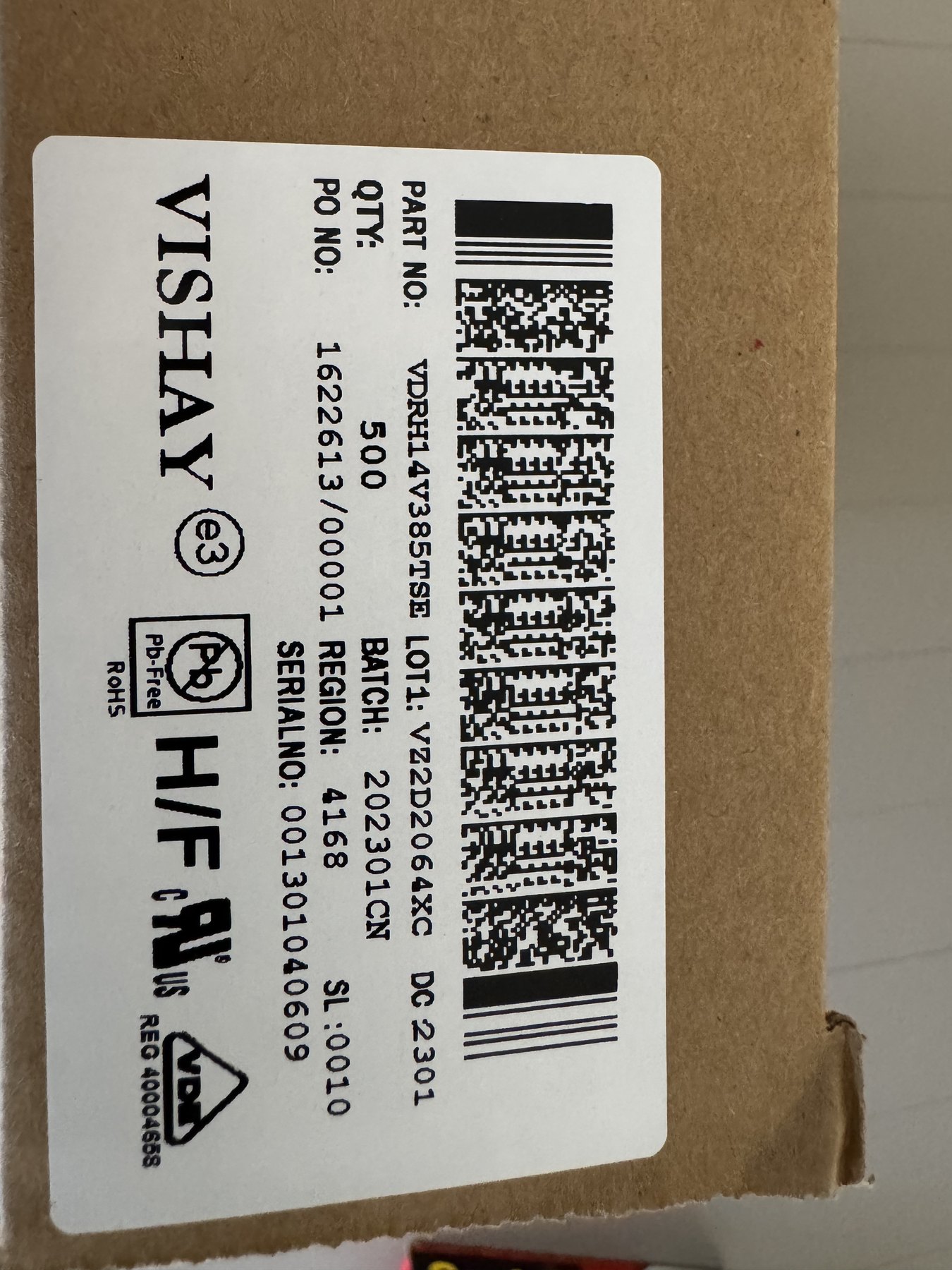 VDRH14V385TSE (VDR 14 MM 385V) product photo 1
